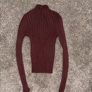Lulu's Maroon Ribbed Knit Top